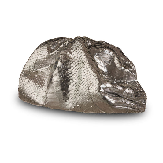 CLOUD CLUTCH - METALLIC SILVER PYTHON COLOR