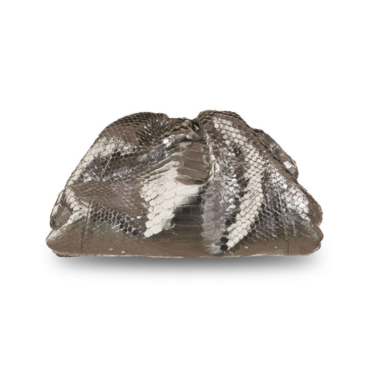 CLOUD CLUTCH - METALLIC SILVER PYTHON COLOR