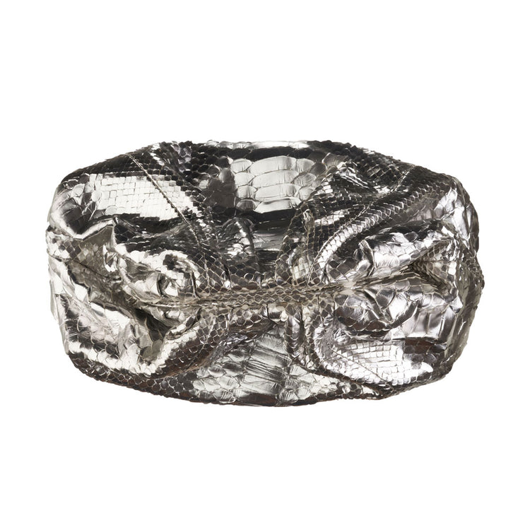 CLOUD CLUTCH - METALLIC SILVER PYTHON COLOR