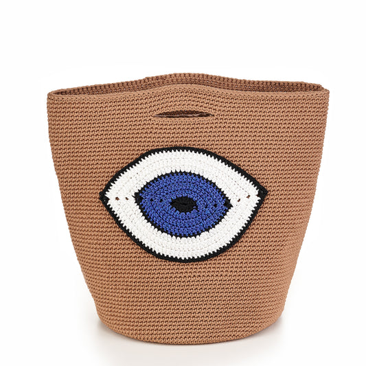 SHOPPER BAG - CAMEL BIG EYE